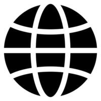 globe glyph icon illustration isolated on white background vector