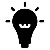 bulb glyph icon illustration isolated on white background vector