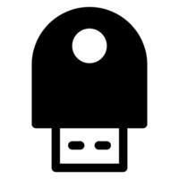 flash disk glyph icon illustration isolated on white background vector