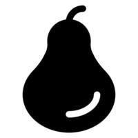 pear glyph icon illustration isolated on white background vector