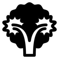 broccoli glyph icon illustration isolated on white background vector