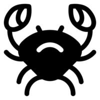 crab glyph icon illustration isolated on white background vector