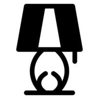 table lamp glyph icon illustration isolated on white background vector