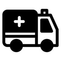 ambulance glyph i icon illustration isolated on white background vector