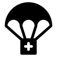 parachute glyph i icon illustration isolated on white background vector