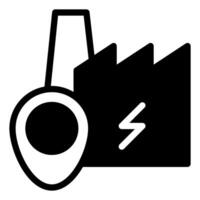 factory glyph icon illustration isolated on white background vector