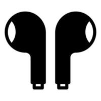 earphone glyph icon illustration isolated on white background vector