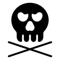 skull glyph icon illustration isolated on white background vector