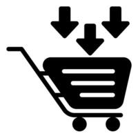 add to cart glyph icon illustration isolated on white background vector