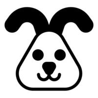bunny glyph icon illustration isolated on white background vector
