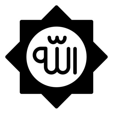 allah glyph icon illustration isolated on white background