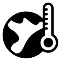global warming glyph icon illustration isolated on white background vector