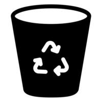 trash glyph icon illustration isolated on white background vector