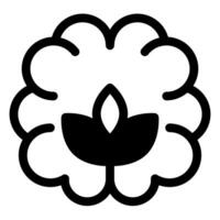 eco brain glyph icon illustration isolated on white background vector