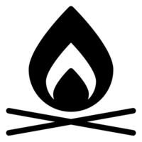 campfire glyph icon illustration isolated on white background vector