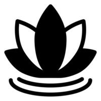 lotus glyph icon illustration isolated on white background vector