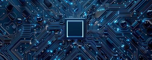Inner system of highly powerful technology with microchips representing futuristic technology photo