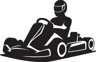 go kart silhouette vector