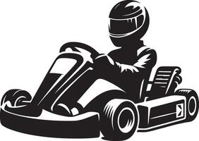 go kart silhouette vector