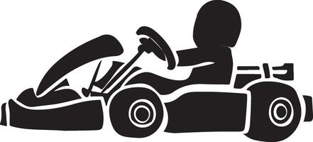 go kart silhouette vector