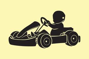 go kart silhouette vector