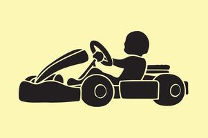 go kart silhouette vector