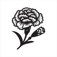 line art of a carnation vector