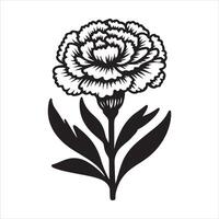 line art of a carnation vector