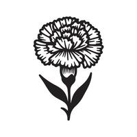 line art of a carnation vector