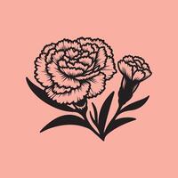 line art of a carnation vector