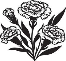 line art of a carnation vector