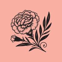 line art of a carnation vector