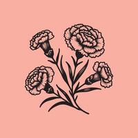 line art of a carnation vector