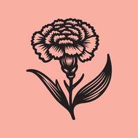 line art of a carnation vector