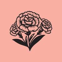 line art of a carnation vector