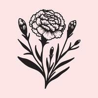 line art of a carnation vector
