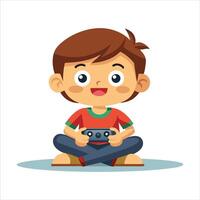 dibujos animados pequeño chico jugando juego Arte vector