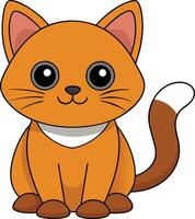Cartoon funny cat on white background vector