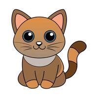 Cartoon funny cat on white background vector