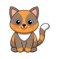 Cartoon funny cat on white background vector