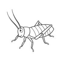 cartoon grasshopper isolated on Line art vector