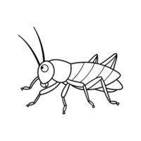 cartoon grasshopper isolated on Line art vector