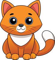 Cartoon funny cat on white background vector
