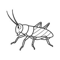 cartoon grasshopper isolated on Line art vector