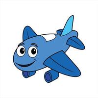 Cartoon smiling plane mascot character vector