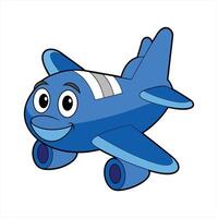 Cartoon smiling plane mascot character vector