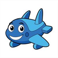 Cartoon smiling plane mascot character vector