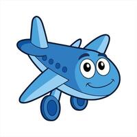 Cartoon smiling plane mascot character vector