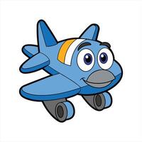 Cartoon smiling plane mascot character vector