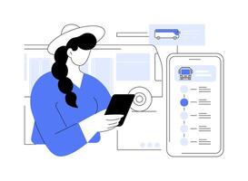 Schedule app isolated cartoon illustrations. vector